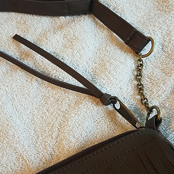 Brown fringe handbag shoulder crossbody purse bag - Picture 5 of 8